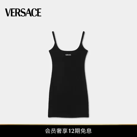 【12期免息】VERSACE/范思哲 女士Logo罗纹修身迷你连衣裙图片