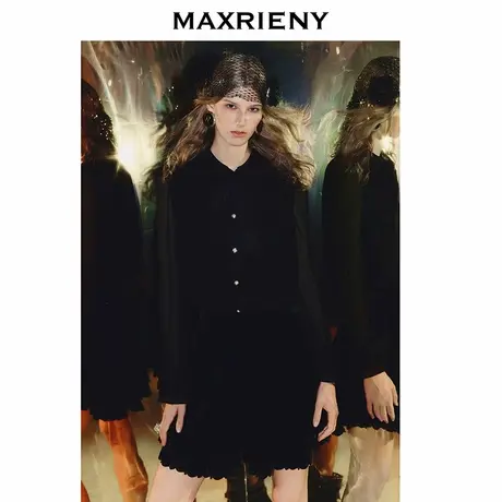 【奥莱】MAXRIENY慵懒感穿搭雪纺衬衫H型系带蝴蝶结宽松上衣商品大图