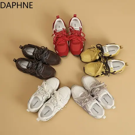 Daphne/达芙妮复古德训鞋女款秋季透气网面百搭运动休闲鞋阿甘鞋商品大图