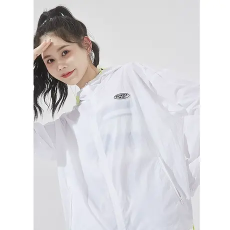 唐狮春夏季防晒衣女士薄款外套女连帽防紫外线宽松休闲白色上衣潮图片