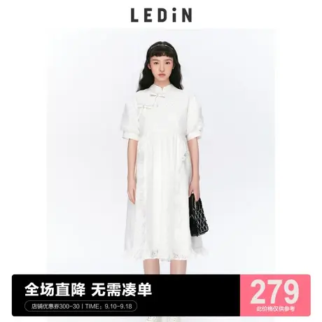 乐町国风长款连衣裙休闲夏季新款女装气质C1FAC2506图片