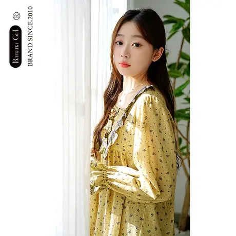 Bananagirl【抑菌】睡衣女春秋新款甜美碎花长袖套装可外穿家居服商品大图