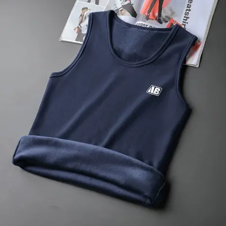 背心男秋冬季保暖加绒加厚运动坎肩篮球无袖t恤健身内穿打底马甲商品大图