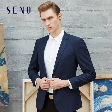 Seno秋季时尚休闲西装男士修身韩版青年职业正装商务单西外套西服商品大图