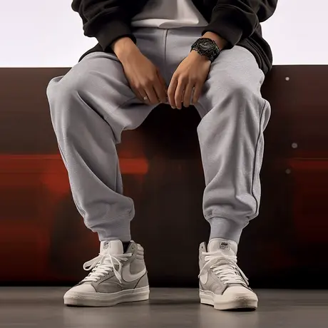 裤子男春秋夏季韩版大码束脚卫裤纯棉宽松运动裤男士薄款休闲长裤商品大图