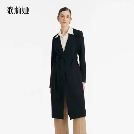 歌莉娅风衣女春季新款设计感海军领中长款小个子黑外套1C1L6L300商品大图
