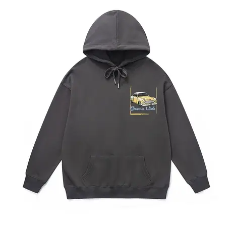 情侣款长袖连帽卫衣个性复古小众美式袋鼠兜加绒中长款带帽外套冬商品大图