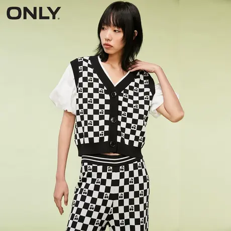 ONLY奥莱夏季棋盘格背心毛针织衫女商品大图