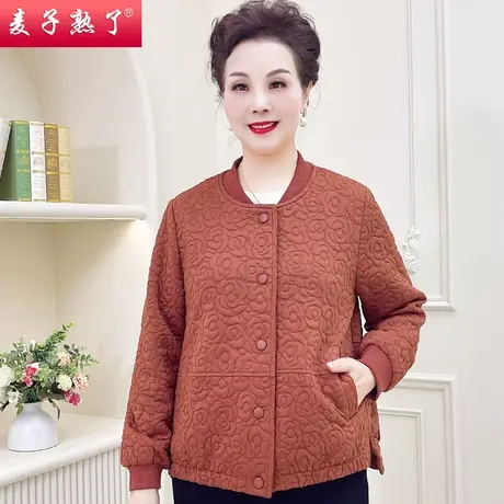 妈妈春装外套2024新款小个子秋冬洋气质休闲夹克上衣中老年人女装商品大图