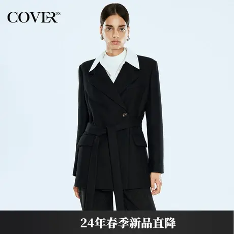 COVER2024春季精纺羊毛静奢西装外套商品大图