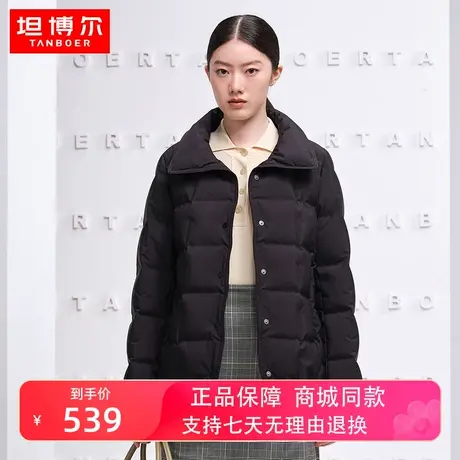 【商场同款】坦博尔鹅绒羽绒服女短款翻领时装衬衫冬外套TB331378商品大图