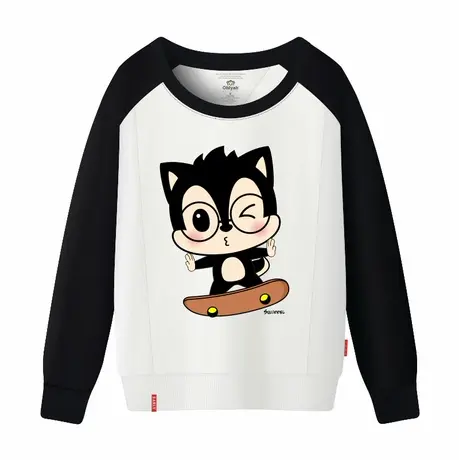 Ohlyah品牌秋装卫衣男女宽松插肩圆领长袖学生薄款外套班服定制潮商品大图