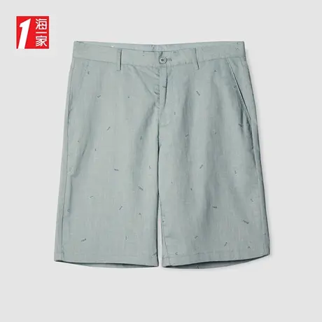 海一家时尚印花五分裤2023夏季新款宽松清新青年男士休闲中裤商品大图