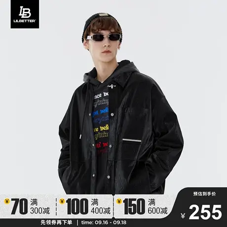 Lilbetter皮衣男2023秋冬新款上衣潮流休闲运动夹克宽松PU皮外套图片