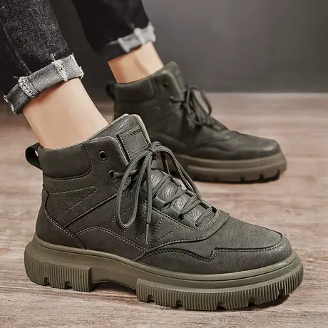 雨鞋男士钓鱼鞋厨师鞋厨房防滑劳保水鞋男款中高筒雨靴子男防水鞋商品大图