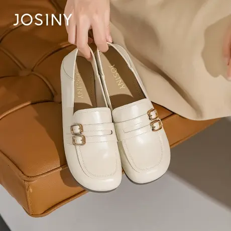 Josiny/卓诗尼两穿可踩脚乐福鞋女夏季2023年新款豆豆鞋时尚单鞋商品大图
