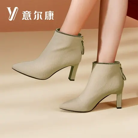 意尔康女鞋官方旗舰店短靴女冬季加绒保暖百搭休闲棉鞋outlets商品大图