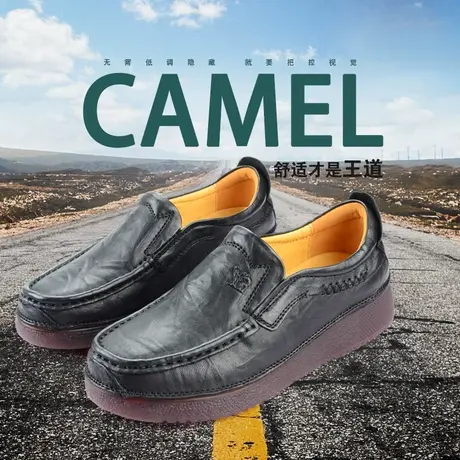 Camel/骆驼女鞋2019秋季新款羊皮舒适舒适休闲妈妈皮鞋A193312072商品大图