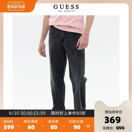 GUESS2023新款男士中腰直筒牛仔裤修身收腿九分裤-X3PA25D51V0图片