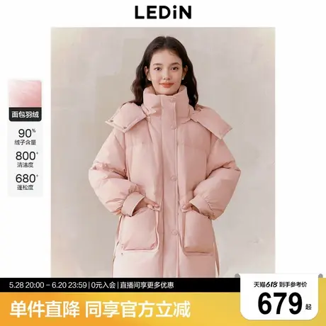 乐町面包羽绒服女2024年冬季新款大口袋防风保暖加厚外套时尚上衣商品大图