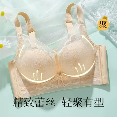 梦芭蒂小胸聚拢时尚蕾丝内衣女上托有型收副乳无钢圈文胸2025新款商品大图