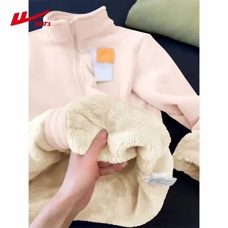 ZH回力厚摇粒绒外套女春秋双面加绒冲锋衣内胆保暖内搭2025新款商品大图