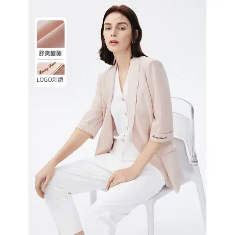朗姿法式轻商务通勤职业气质西装西服外套上衣女2022年夏季新款图片