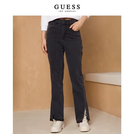 GUESS女士纯色新派开叉潮流牛仔裤-Q2BA55W55R0图片