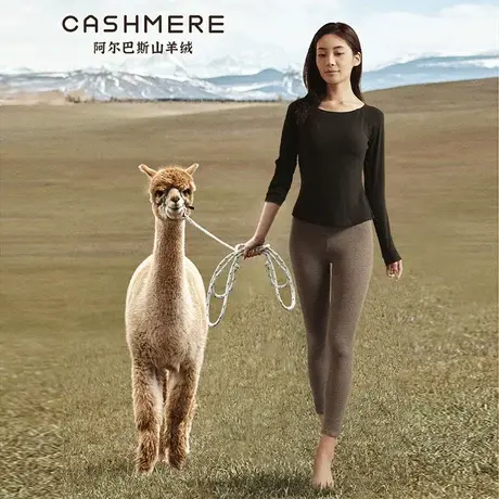 含阿尔巴斯羊绒 加厚打底裤女秋冬鲨鱼裤外穿加大码高腰紧身弹力商品大图