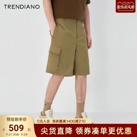【立体口袋】TRENDIANO轻奢工装五分裤2023夏款立休闲短裤宽松潮商品大图