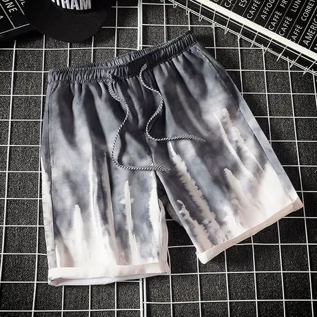 男士沙滩裤夏季短裤宽松大裤衩直筒休闲裤韩版大码中裤潮流五分裤商品大图