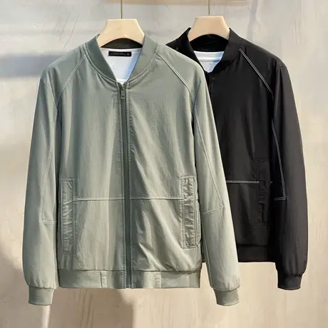 2023春秋季新款男士立领外套韩版潮流百搭休闲夹克男棒球服外套男图片