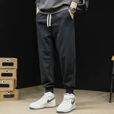 黑色运动裤男束脚卫裤春秋2024新款潮流哈伦宽松春季男士休闲男裤商品大图