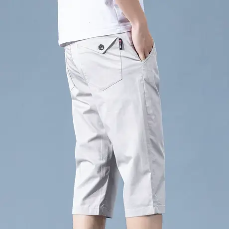 夏季薄款男士七分休闲裤西装短裤夏天纯棉男款八分直筒中裤夏裤子商品大图