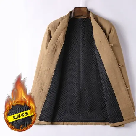 唐装男款棉袄冬季棉服中国风男装男士夹棉麻加厚外套薄款棉衣新款图片