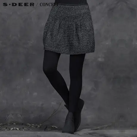 sdeer圣迪奥女装冬装时尚内收廓形分割短裙S15481390图片