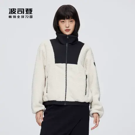 【聚划算直播间专享】波司登鹅绒立领仿羊羔绒拼接潮流印花羽绒服图片