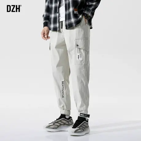 男士卡其色工装裤子男春季束脚裤2024新款宽松休闲裤长裤痞帅男裤图片