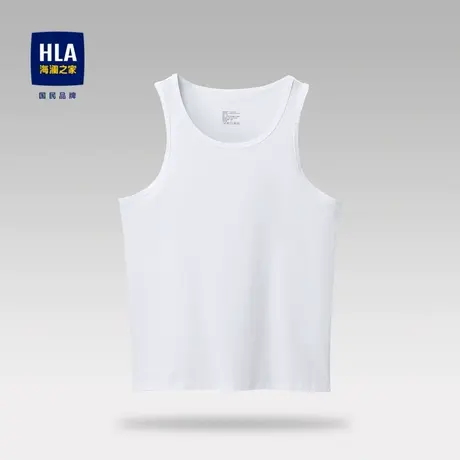 HLA/海澜之家两件装内衣背心纯色休闲时尚含莱赛尔打底套头衫男商品大图