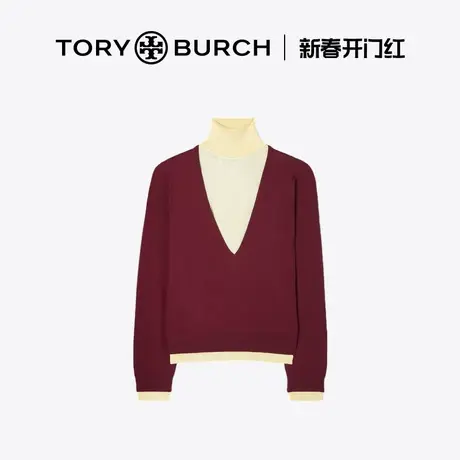 【12期免息】TORY BURCH 汤丽柏琦 双层高领套衫毛衣157418商品大图