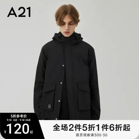 A21男装连帽外套男秋季情侣装衣服男士短款男生风衣潮牌秋装男款图片