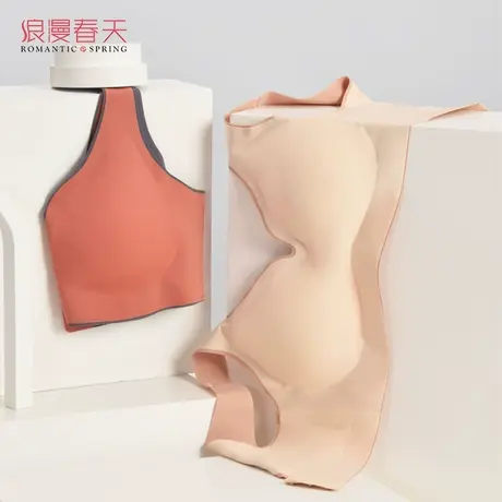 浪漫春天内衣女薄款小胸聚拢内衣女大胸显小无痕无钢圈运动文胸罩图片