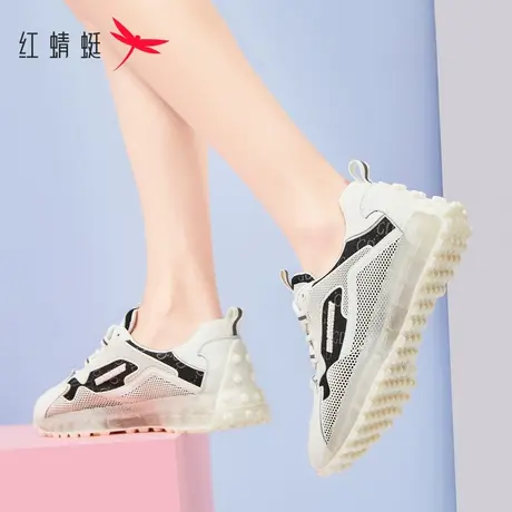 红蜻蜓厚底老爹鞋女款2023春季潮流网面透气显脚小薄款运动休闲鞋图片