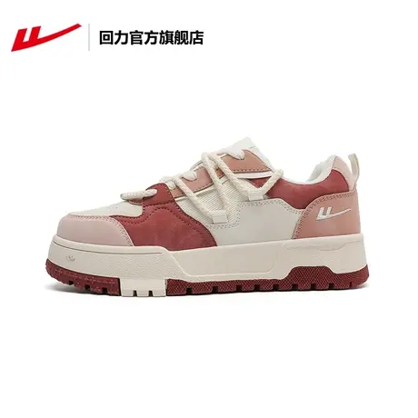 回力官方旗舰店女鞋帆布鞋女2023新款百搭厚底小白鞋时尚拼接板鞋图片