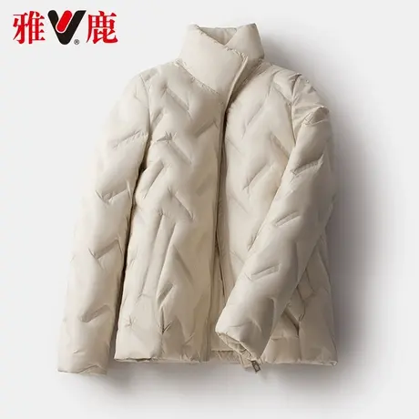 雅鹿羽绒服女休闲短款2022冬季新款保暖立领时尚宽松加厚外套高端商品大图