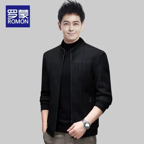 罗蒙2023春季新款男士毛呢高级感时尚小香风夹克休闲宽松上衣外套商品大图