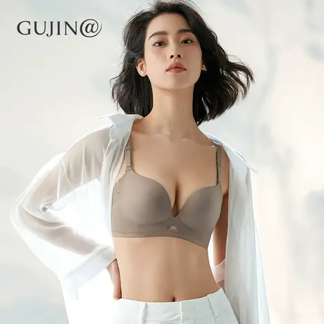 古今@小胸聚拢内衣女无钢圈上托收副乳性感轻薄蕾丝无痕美背文胸图片