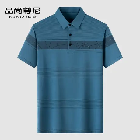 【凉感冰丝】老年人夏装男短袖T恤大码宽松弹力上衣老头衫爸爸装商品大图