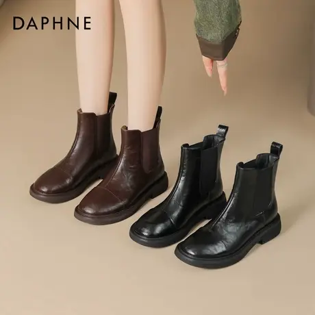 达芙妮短靴女2025新款秋季切尔西女靴子英伦风新疆西部旅游马丁靴商品大图