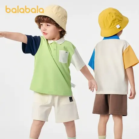 巴拉巴拉宝宝短袖男童童装T恤儿童打底上衣2024新款polo衫夏装潮图片